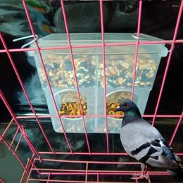 Other Bird Supplies Pigeon Two Hole Hanging Cage Box Automatic Feeder Large Capacity Food Trough Storage Case Birds Dropship