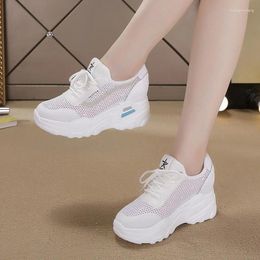 Fitness Shoes White Female Xia Kuan Wild Hidden Wedge Breathable Mesh Nv Tennis Platform Summer Dad
