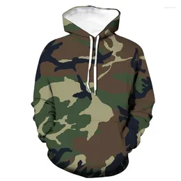 Men's Hoodies Daily Casual Camouflage Print Military Solider Fashion Street Oversized Heeded Sweatshirt Army Gym Tactic Tops