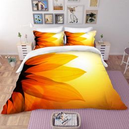 Bedding Sets Sunflower Pattern 3D Home Textile Quilt Cover Pillowcase Simple Boy And Girl Set Single Double Bed