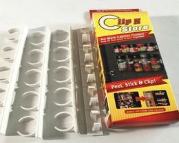 Wall Mount Ingredient Spice Bottle Rack Plastic Clip Organiser Rack Kitchen Cabinet Door Hooks Jars Spice Holder Tools7185421