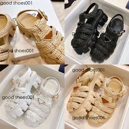 weave Designers comfortable Women cage sandals Womens shoes signature toothed thick sole beach Original edition s