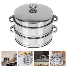 Double Boilers Dumpling Steamer For Home Golden Enamelware Household With Cover Food Stainless Steel