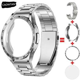 Watch Bands Samsung Galaxy 6 Classic 43mm 47mm Metal Stainless Steel 4-in-1 Modification Kit with TPU Shell Border Protection Film Q240510