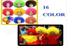 Unisex Clown Fans Carnival Wig Disco Circus Funny Fancy Dress Party Stag Do Fun Joker Adult Child Costume Afro Curly Hair Wig even4324479