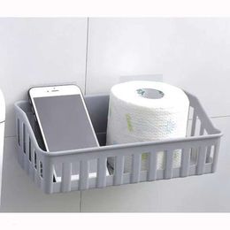 Non Punching Bathroom Toilet Supplies, Plastic Wall Hanging Rack, Storage and Toiletries Rack