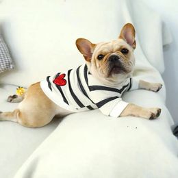 Pet Dog Clothes Striped Hoodie French Bulldog Hoodies Teddy Bichon Puppy Clothes Dog Supplies Clothes For Small Dogs Pet Clothes 240511