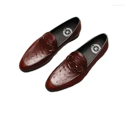 Casual Shoes Men's Set Foot European Version Square Toe Leather Business Style Made Of First Layer Cowhide. Comfortable Drivi