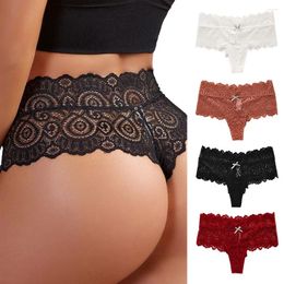 Women's Panties Women Floral Lace Traceless Sexy High Waist Briefs Solid Color Underpants Female Breathable Intimates Lingerie