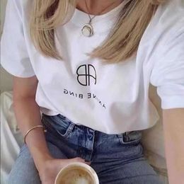 24ss AB&BING Designer Cotton T shirt Anine New Product Simple Summer Casual Pullover Tees Anime Hot Letter Print Women Loose Versatile Short-sleeved T-shirt Polos Tops