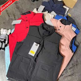 Mens Vest Designer Jacket Gilet Luxury Down Woman Feather Filled Material Coat Graphite Grey Black White Blue Pop Couple Red Label Size s m l xl xxl ATDE