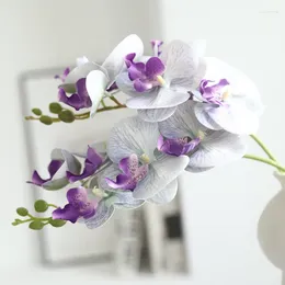 Decorative Flowers 7-Heads Artificial Butterfly Orchid Fake 3D Phalaenopsis Simulation Flower Real Touch Plants Wedding Home Christmas