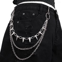 Belts Street Punk Spike Rivet Jeans Decor Pants Chain Vintage Metal Riveted Multi-layer Waist Casual Long Tassel Chains