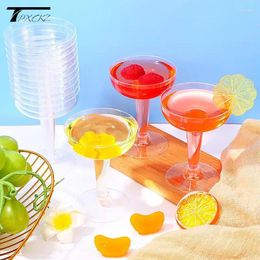 Disposable Cups Straws 10pcs Plastic Champagne Flutes Clear Glasses For Parties Glitter Cup