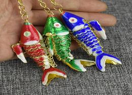 6cm Distinct Swing Koi Fish Fancy Key chain Key ring Cute Chinese Lucky Fish Keychain Jewellery Pendant Women Men Kids Gifts with bo3463647