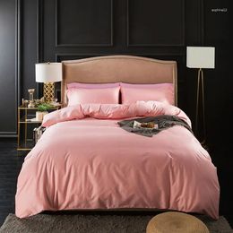 Bedding Sets Pure Colour 50S Long-Staple Cotton Four-Piece Set Plain Northern European Model Room 4-Piece