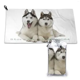 Towel Huskies! Quick Dry Gym Sports Bath Portable Pet Husky Cute Cool I Love Huskies Real Kids