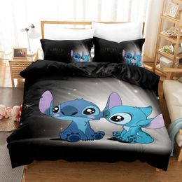 Bedding Sets 3D Stitch Print Duvet Cover For Adults And Kids With Zipper Quilt Bed Covers Soft Microfiber Bedspread Single