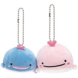 Jinbei San Whale Shark Plush Keychain Magnetic Attraction Lovers Kawaii Cute Women Bag Keychains Key Chain Gifts for Girlfriend 240510