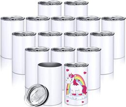 12oz Sublimation Blanks Straight Stainless Steel Tumblers with Sublimation Shrink Wrap Great DIY Gift for Friend 0619X027739880