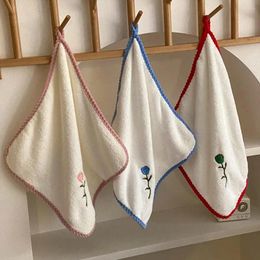 Towel Hanging Embroidered Coral Fleece Wedding Gift Face Handkerchief Bathroom