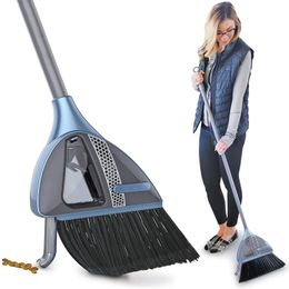 Cordless 2-in-1 Sweeper Cleaning Tool with Built -in Vacuum Broom Vacuum Cleaner Lazy Broom Stitched Track Broom Cleaning Brush 240511