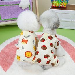 Dog Apparel Cute Cartoon Animals Jumpsuit Winter Cotton Warm Pet Clothes For Small Medium Dogs Coats Cats Yorkshire Terrier Costumes