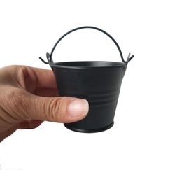 D6H5CM TinySucculents Planters Mini Pails Black Small Buckets for Party Candy Gift Box3137479