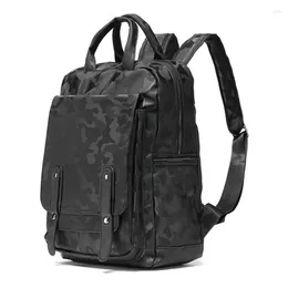 Backpack Men Laptop Backpacks PU Leather School Bag Fashion Waterproof Travel Rucksack Casual Boy Book For Male