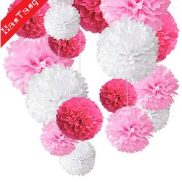 Decorative Flowers 5pcs/lot 15cm/ 20 Cm Pompon Tissue Paper Pom Poms Flower Balls For Wedding Room Decoration Party Supplies Diy Craft