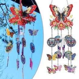 Decorative Figurines 1pc/Set DIY Butterfly Diamond Art Sun Catchers Double Sided Wind Chimes With Crystal Diamond-Painting For Adults