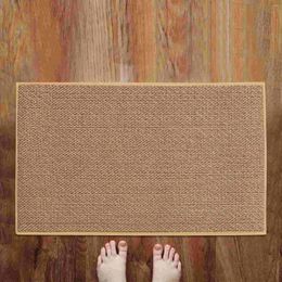 Bath Mats Linen Kitchen Floor Mat Anti-Slip Washed Carpet Rubber Backing Natural Twill Pad For Indoor Decorative Ground