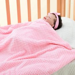 Blankets Thickened Solid Colour Flannel Pineapple Plaid Baby Blanket Swaddle Children Sofa Throw