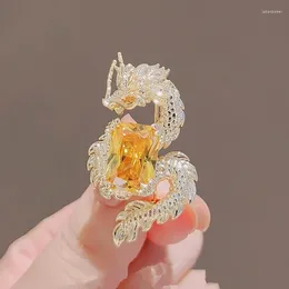 Brooches Fashion Animal Dragon For Women Men Alloy Crystal Lapel Pins Suit Shirt Corsage Vinatge Jewellery Party Banquet Brooch