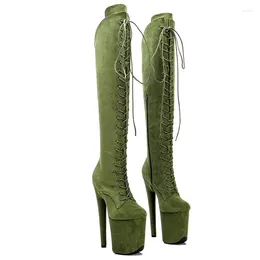 Dance Shoes Auman Ale 20CM/8inches Suede Upper Sexy Exotic High Heel Platform Party Women Boots Nightclubs Pole 169-2