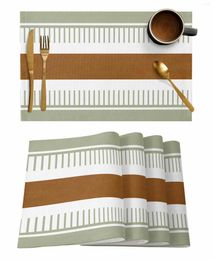Table Mats 4/6 Pcs Boho Retro Tribal Stripes Placemat Kitchen Home Decoration Dining Coffee Mat