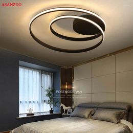 Ceiling Lights Modern LED Dining Living Room Bedroom Study White Black Ring Lighting Fixtures Surface Mounted Lamp Decor