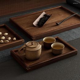 Tea Trays Japanese Walnut Ceremony Wooden Tray Solid Wood Dry Brewing Home Decoration High-end Dessert Dinner Plate