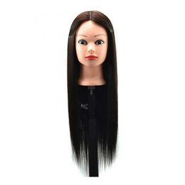 Mannequin Heads Head Real Hair Doll for Hairstyle Professional Training Styling Kit Practice Hot Rolled Iron Straight Q240510