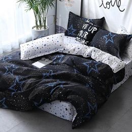 Bedding Sets Stay Blue Printing Set Duvet Quilt Cover Sheet Pillow Case Four-Piece