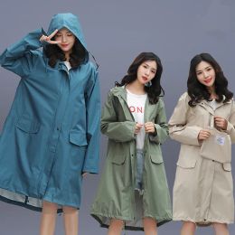 Gear Hood Long Raincoat Women Men Waterproof Stylish Rain Coat Jacket Luxury Elegant Plus Sizes Free Shipping