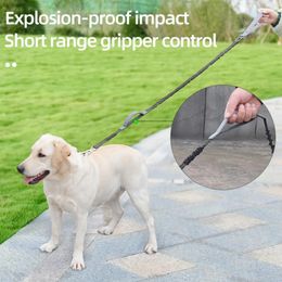 Dog Collars Pet Tactical Lead Rope Double Stretch Nylon 2 Thick Sponge Cushion Handle Comfortable And Not Hurt Hands Suitabl