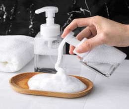 250 300ml Plastic Foaming Soap Dispenser Clear White Soap Foam Pump Bottle Refillable Bottles Soap Mousses Liquid Dispenser4135754