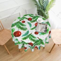 Table Cloth Merry Christmas Tablecloth Snowflakes Seasonal Dining Cover 60 Inch Round For Home Party