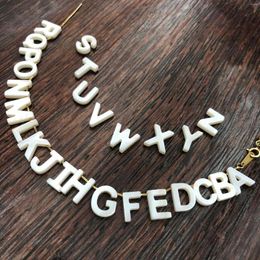 Decorative Figurines 10mm 26 Letters Shell Beads A To Z Natural Letter Mother Of Pearl For DIY Jewellery Alphabet 26pcs/bag Zx05