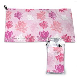 Towel Lotus Silk Floral Folk Colourful With Painted Pattern Flowers Flower Seamless Background Quick Dry Gym