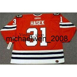 Vin Weng DOMINIK HASEK 1992 CCM Turn Back Away Hockey Jersey All Stitched Top-quality Any Name Any Number Any Size Goalie-Cut