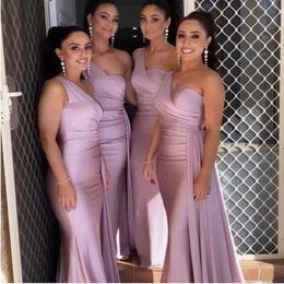 Nigerian Elegant Mermaid Bridesmaid Dresses 2022 One Shoulder Maid of Honor Gowns Wedding Guest Evening Prom Wear BM0924 C0606x2 259P