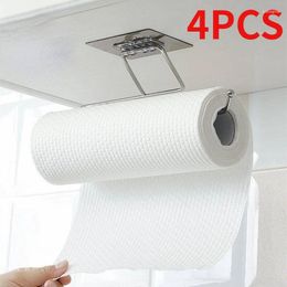 Hooks 4/1PCS Kitchen Paper Holder Towel Storage Hook Toilet Stand Rack Tissue Bathroom Organiser