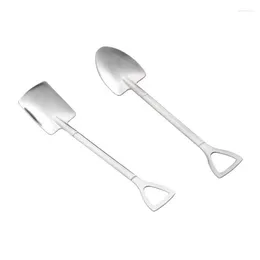 Spoons Pack Of 10 Convenient Shovel Spoon Set Functional For Kitchen Use Square Head Dessert Unique